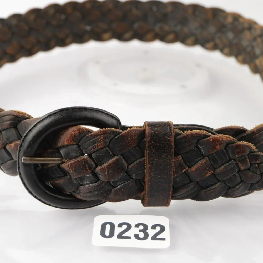 Brighton Womens Belt Size M Medium‎ Brown Leather Basket Woven Braided D-Ring